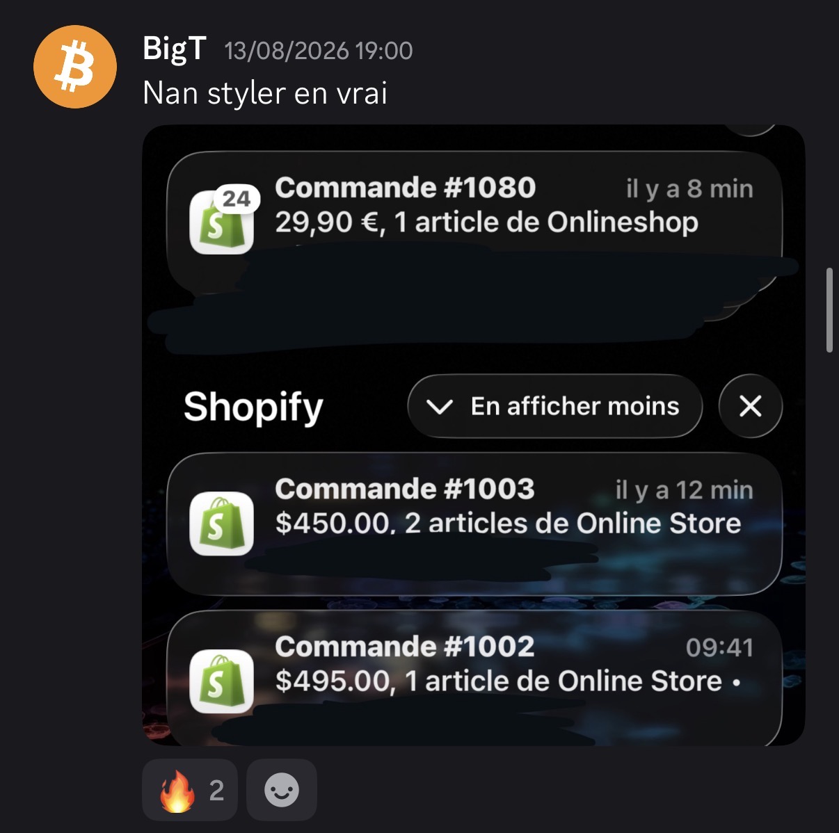 975€ en 12 minutes — BigT