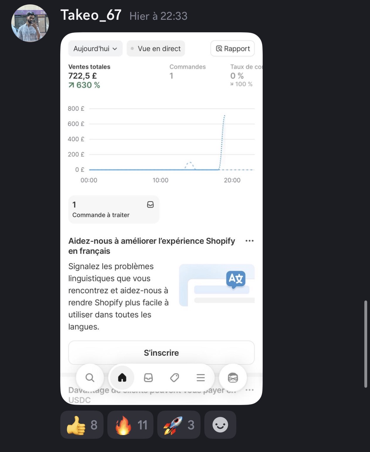 722£ en 1 jour — Yanis