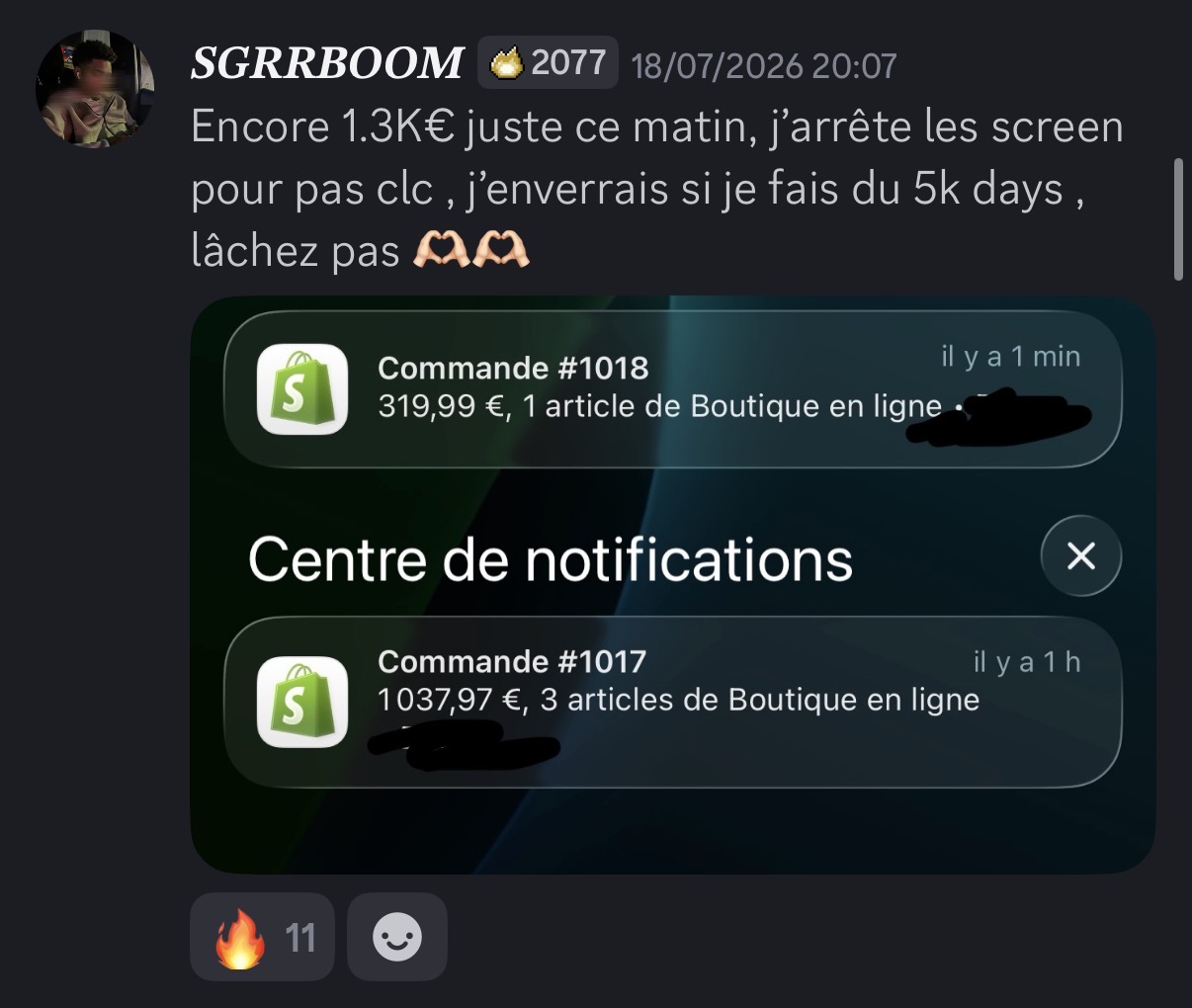 1,356€ en 1 matinée — Mathieu
