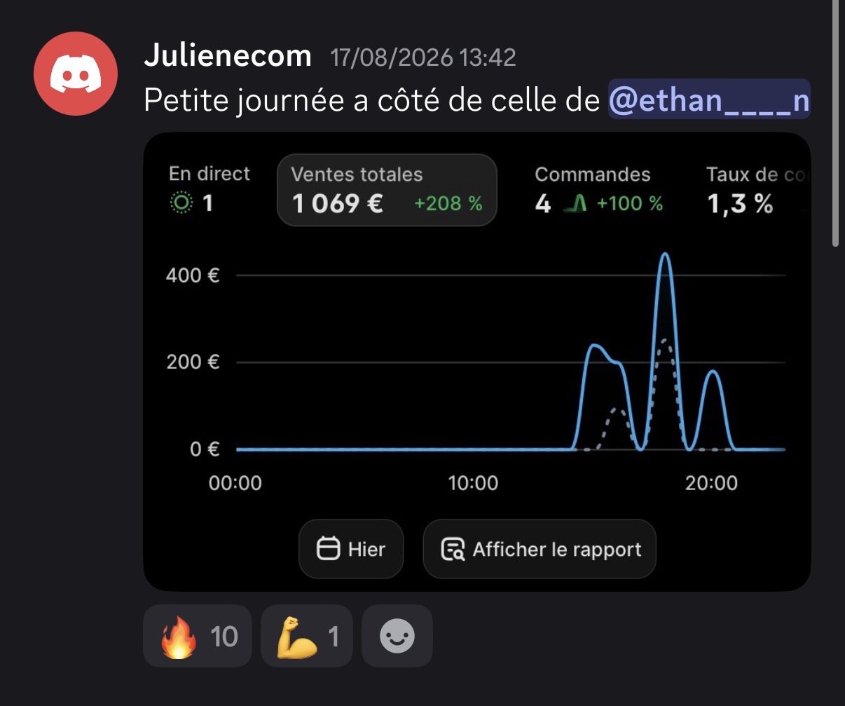 1,069€ en 1 jour — Julien